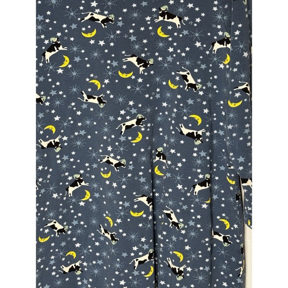 Lands End Nightgown M 10/12 Blue Pajama Night Gown  PJs Cows Jumping Moon Stars - Picture 2 of 4